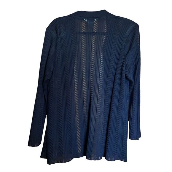 Exclusively Misook Cardigan Extra Large XL Black Ribbed Open Acrylic Sweater - Picture 6 of 8